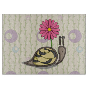 Sadie the Snigel Glass Cshing Board