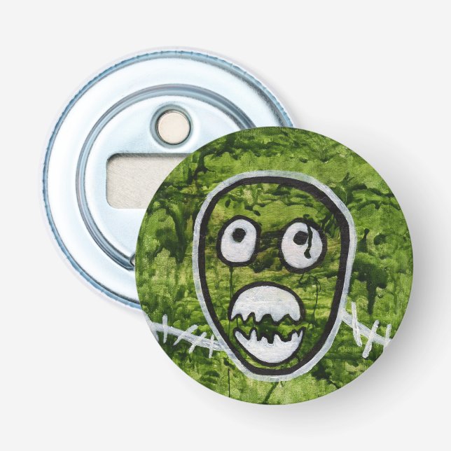 Sädige Pete Skalle Bisarrt Whimsical Monster Art S Flasköppnare (Framsidan)