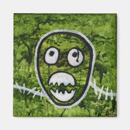 Sädige Pete Skalle Bisarrt Whimsical Monster Konst Magnet