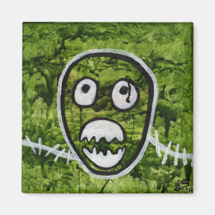 Sädige Pete Skalle Bisarrt Whimsical Monster Konst Magnet