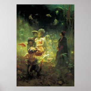 Sadko i det undervattens- kungariket av Ilya Repin Poster