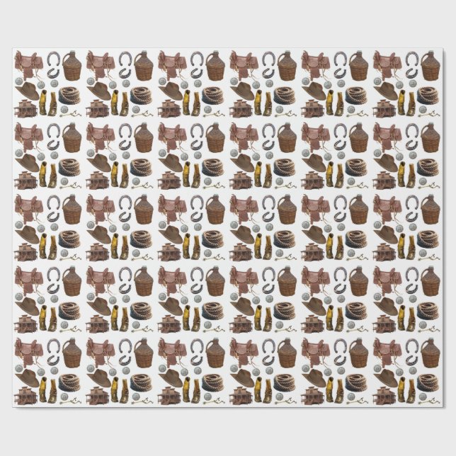 Sadlar Stövlar HÄST SKOR cowboy clipART  Presentpapper (Platt)