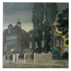 Sadlers brunnar, 1826 (färgad gravyr) kakelplatta