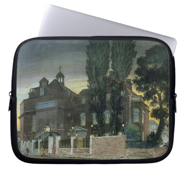 Sadlers brunnar, 1826 (färgad gravyr) laptop sleeve (Framsidan)