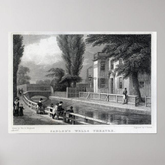 Sadlers Wells Theater, graverad av J. Garner Poster (Framsidan)