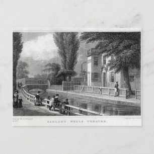 Sadlers Wells Theater, graverad av J. Garner Vykort