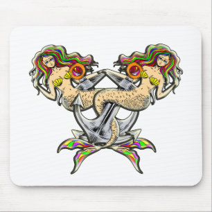 Sadliga sjöjungfruar vid ankarpunkt musmatta