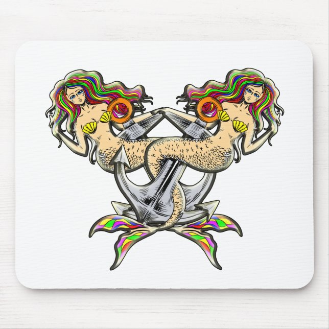 Sadliga sjöjungfruar vid ankarpunkt musmatta (Framsidan)