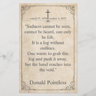 Sadness kan inte ses - Begravt Vintage Card