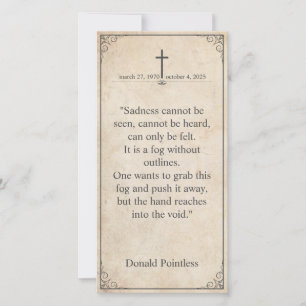 Sadness kan inte ses - Begravt Vintage Card