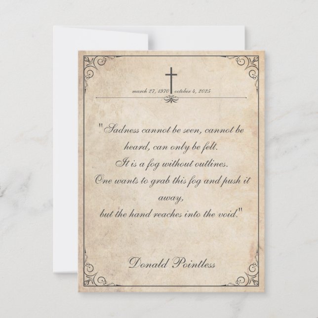 Sadness kan inte ses - Begravt Vintage Card (Framsida)