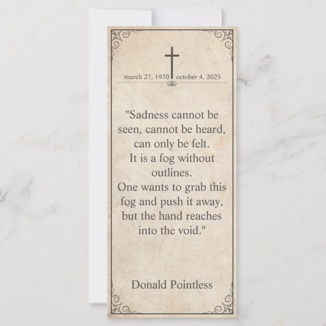 Sadness kan inte ses - Begravt Vintage Card (Framsida)