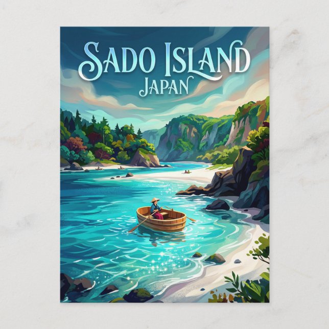 Sado-ön Japan Vykort (Framsida)
