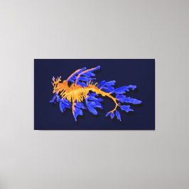 Sadragon i Guld och Blå läder Canvastryck