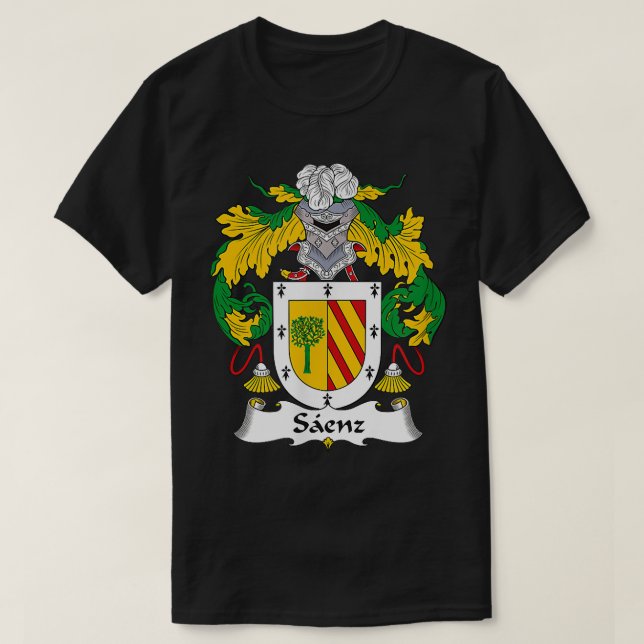 Saenz Jackar Arm Family Crest T Shirt (Design framsida)