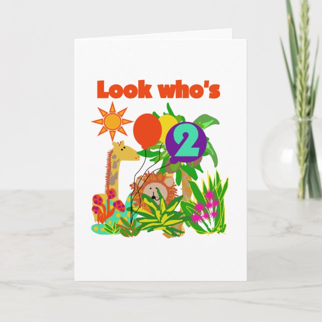 Safari 2nd Birthday T-shirts och presenter Kort (Framsida)