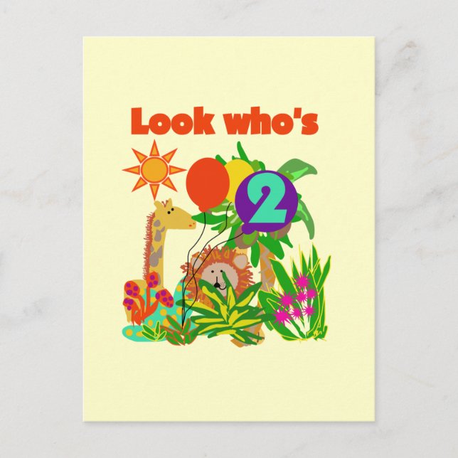 Safari 2nd Birthday T-shirts och presenter Vykort (Framsida)