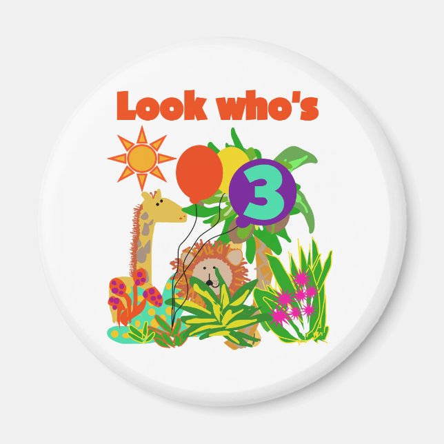 Safari 3:e födelsedag Tshirts och gåvor Magnet (Framsidan)