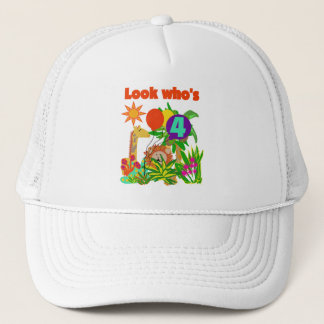 Safari 4e födelsedagen Tshirts och Gifts Truckerkeps
