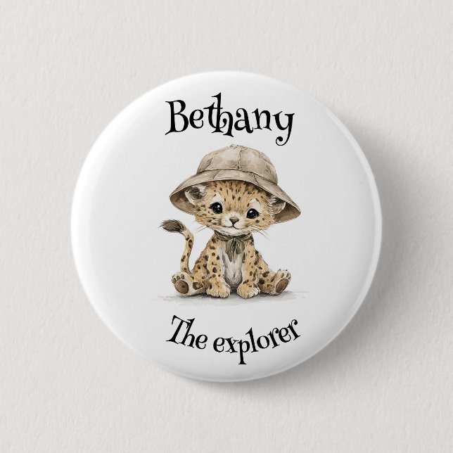 Safari Adventure Babies | Cute Watercolour Animals Knapp (Framsida)