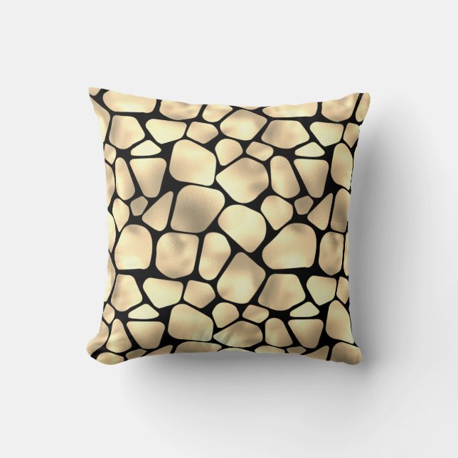 Safari African Champaigne Guld Zebra Animal Skin Kudde (Framsida)