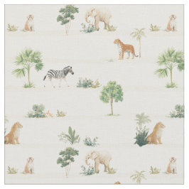 Safari afrikanska djungeldjur - nationalpark  tyg