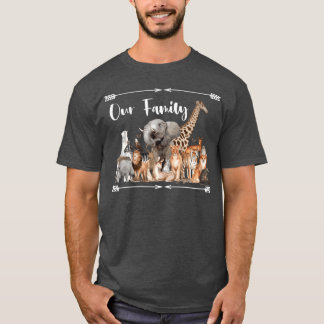 Safari afrikanska vilda djur Familj familj T Shirt
