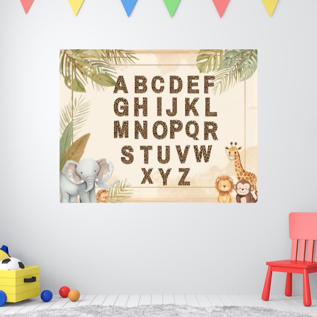 Safari Alphabet Nursery Boho Jungle Animals Poster (Skapare uppladdad)