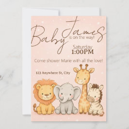 Safari Animal Baby Shower eller Birthday-inbjudan Inbjudningar