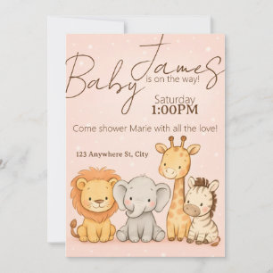 Safari Animal Baby Shower eller Birthday-inbjudan Inbjudningar