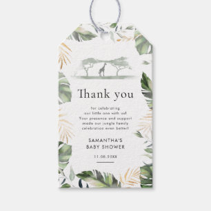 Safari Animal Baby Shower Giraffe Tack Presentetikett