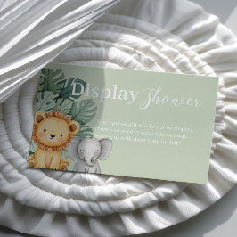 Safari Animal Baby Shower Visning dusch Visitkort