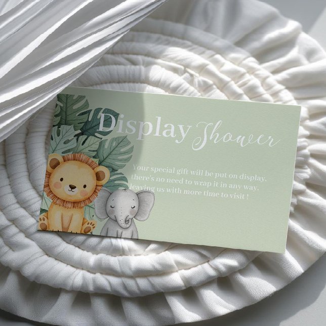 Safari Animal Baby Shower Visning dusch Visitkort (Skapare uppladdad)