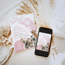 Safari animal Boho Oh Baby Shower Inbjudningar