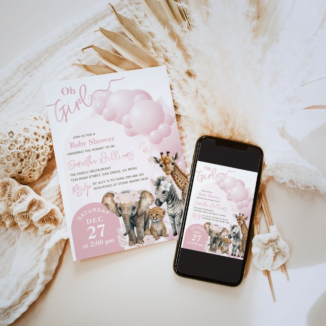 Safari animal Boho Oh Baby Shower Inbjudningar (Skapare uppladdad)
