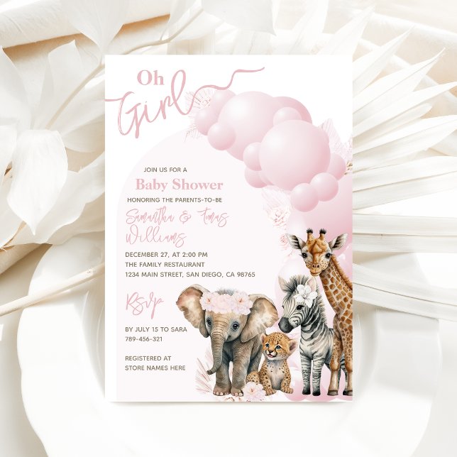 Safari animal Boho Oh Baby Shower Inbjudningar (Skapare uppladdad)