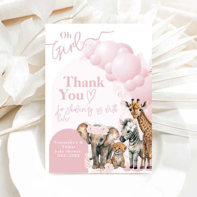 Safari animal Boho Oh Baby Shower Tack Kort (Skapare uppladdad)