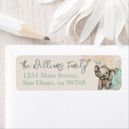 Safari animal Boho Oh Boy Baby Shower Returadress Etikett