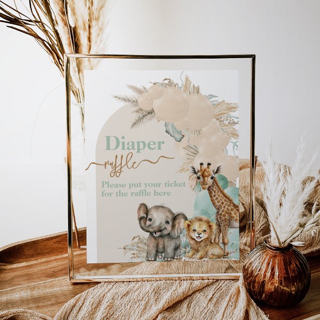 Safari animal Boho Oh Boy Shower Diaper Poster (Skapare uppladdad)