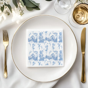 Safari Animal Dusty Blue Toile Pojke Shower Pappersservett