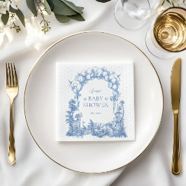 Safari Animal Dusty Blue Toile Pojke Shower Pappersservett