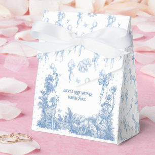 Safari Animal Dusty Blue Toile Pojke Shower Presentaskar
