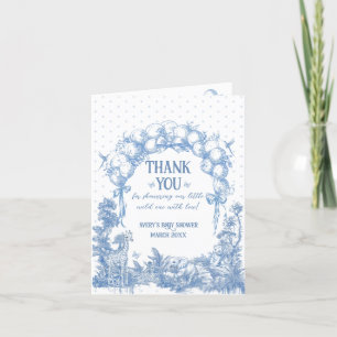Safari Animal Dusty Blue Toile Pojke Shower Tack Kort