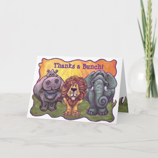 Safari Animal Födelsedagsfest - tackkort (Framsida)