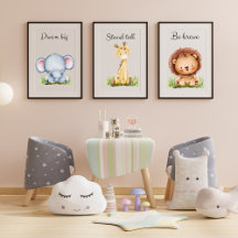 Safari animal Gender neutral Nursery poster utskri