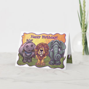 Safari Animal Grattis på födelsedagen Card Kort