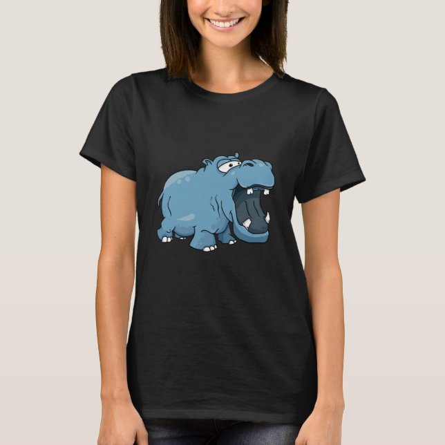 Safari Animal Hippo Face for Kids T Shirt (Framsida)