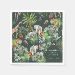 Safari Animal Jungle Greenery Tropical Baby Shower Pappersservett