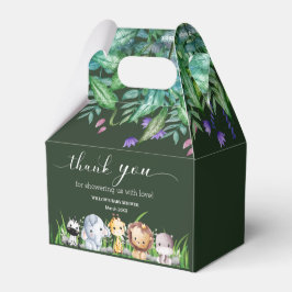 Safari Animal Jungle Grönt Baby Shower Presentaskar