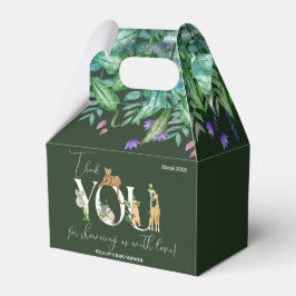 Safari Animal Jungle Grönt Baby Shower Presentaskar